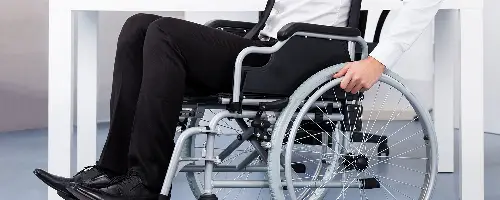 Injured worker on a wheelchair